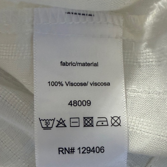 LASCANA for VENUS White Lace Up Peasant Blouse Tassel Boho Top 1X - Picture 10 of 10